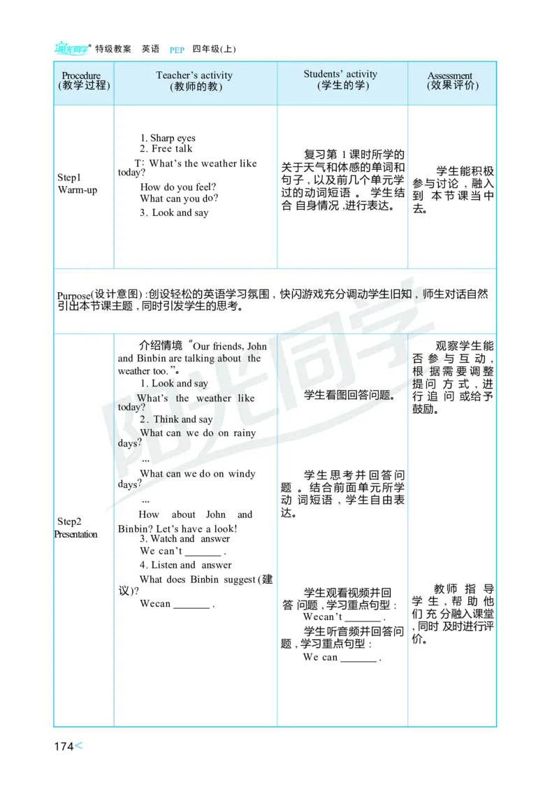 Unit5Theweatherandus_26春四年级上下册人教版_四上英语合集人教版PEP英语四年级上册新教材（教学视频+课件+动画+音频+练习+教案）_19同步教案课件_人教pep3_3-6上册_4年级上册（25秋）