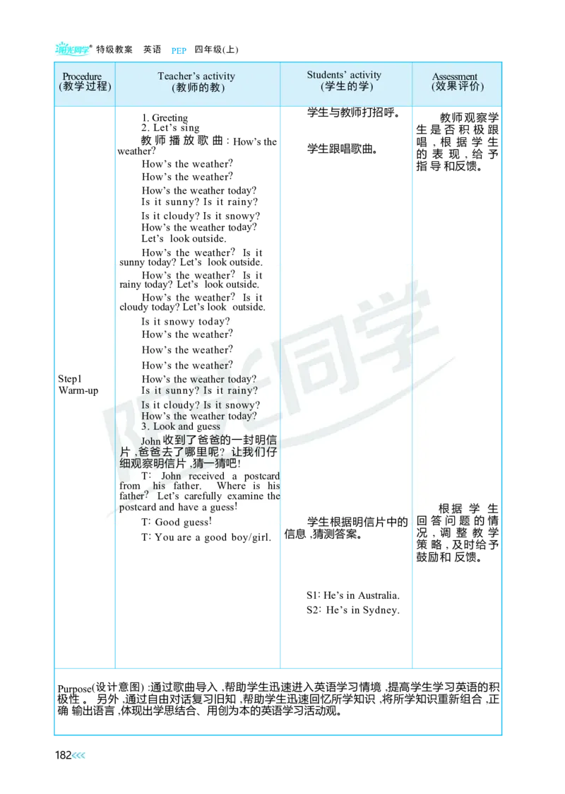 Unit5Theweatherandus_26春四年级上下册人教版_四上英语合集人教版PEP英语四年级上册新教材（教学视频+课件+动画+音频+练习+教案）_19同步教案课件_人教pep3_3-6上册_4年级上册（25秋）