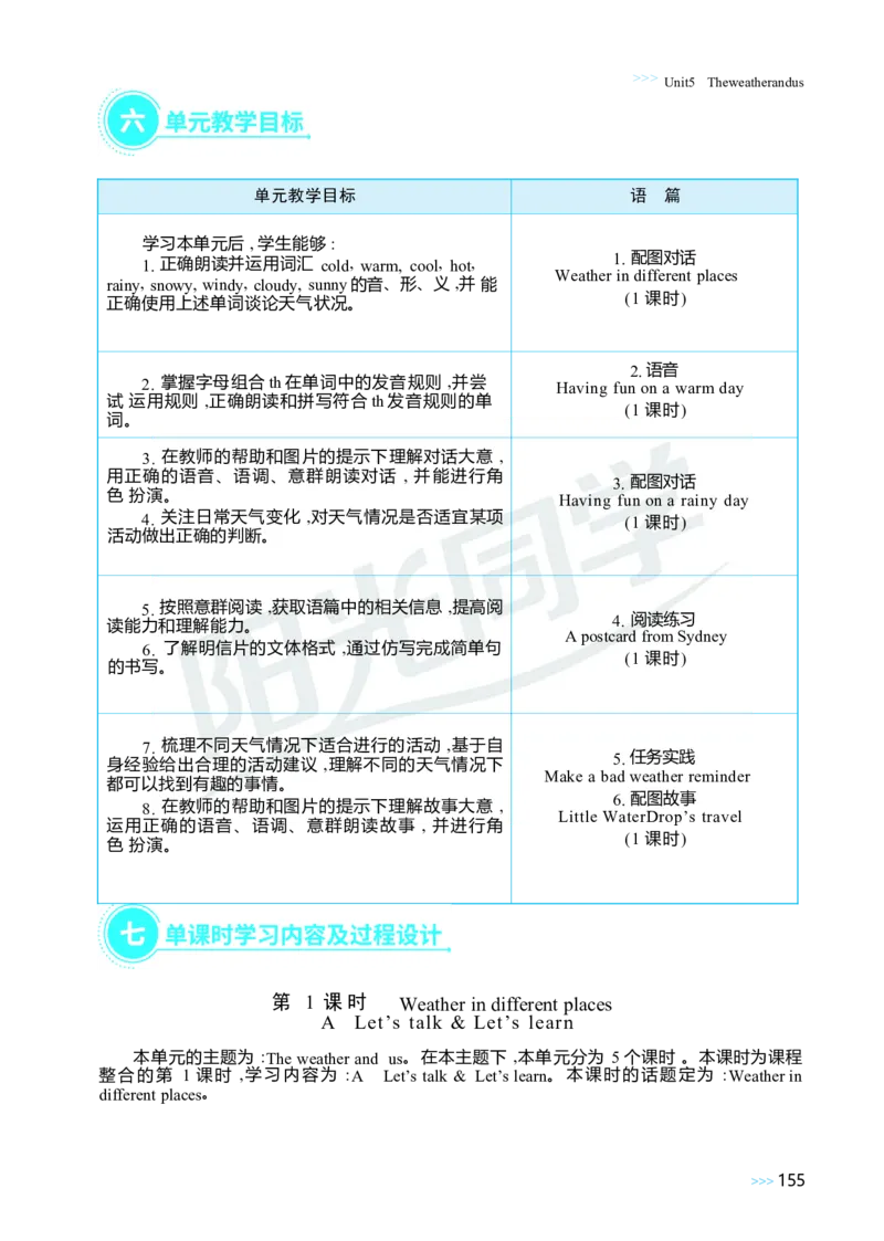 Unit5Theweatherandus_26春四年级上下册人教版_四上英语合集人教版PEP英语四年级上册新教材（教学视频+课件+动画+音频+练习+教案）_19同步教案课件_人教pep3_3-6上册_4年级上册（25秋）