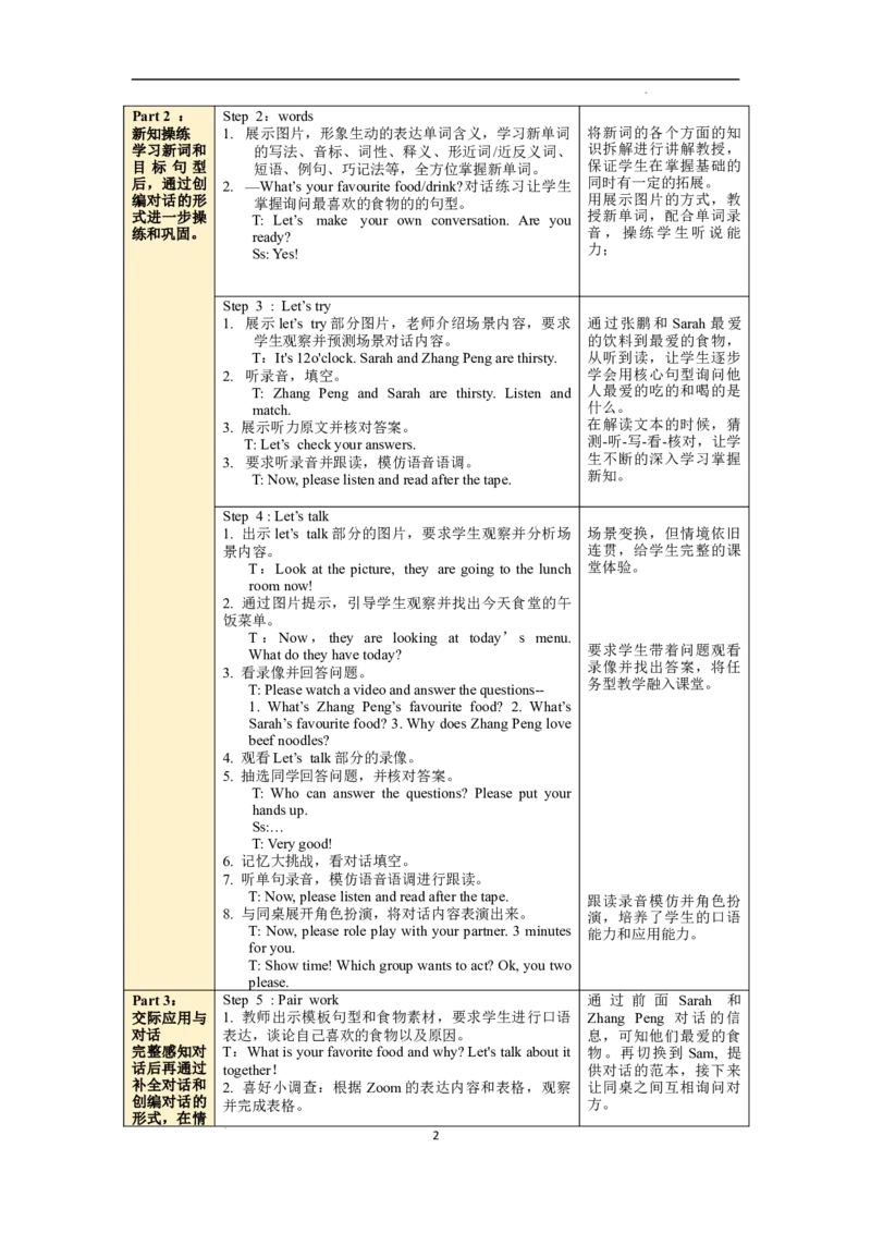 Unit3第4课时PartBLet'stry&Let'stalk_26春四年级上下册人教版_四上英语合集人教版PEP英语四年级上册新教材（教学视频+课件+动画+音频+练习+教案）_19同步教案课件_人教pep3_3-6上册