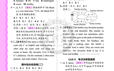 五年级英语上册人教PEP版24秋《王朝霞考点梳理时习卷》答案_26春四年级上下册人教版_四上英语合集人教版PEP英语四年级上册新教材（教学视频+课件+动画+音频+练习+教案）_17练习资料