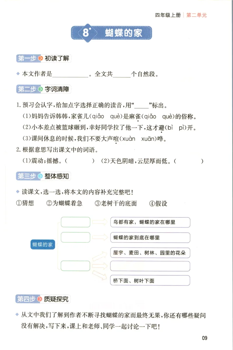 一本四年级上册语文高效预习单_26春四年级上下册人教版_四上英语合集人教版PEP英语四年级上册新教材（教学视频+课件+动画+音频+练习+教案）_17练习资料_《预习卡》_1-6上册