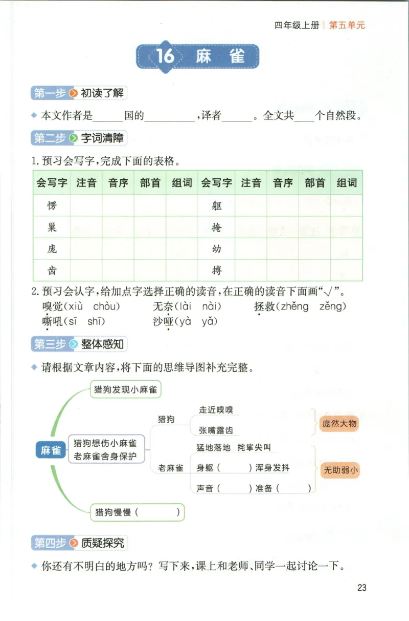 一本四年级上册语文高效预习单_26春四年级上下册人教版_四上英语合集人教版PEP英语四年级上册新教材（教学视频+课件+动画+音频+练习+教案）_17练习资料_《预习卡》_1-6上册