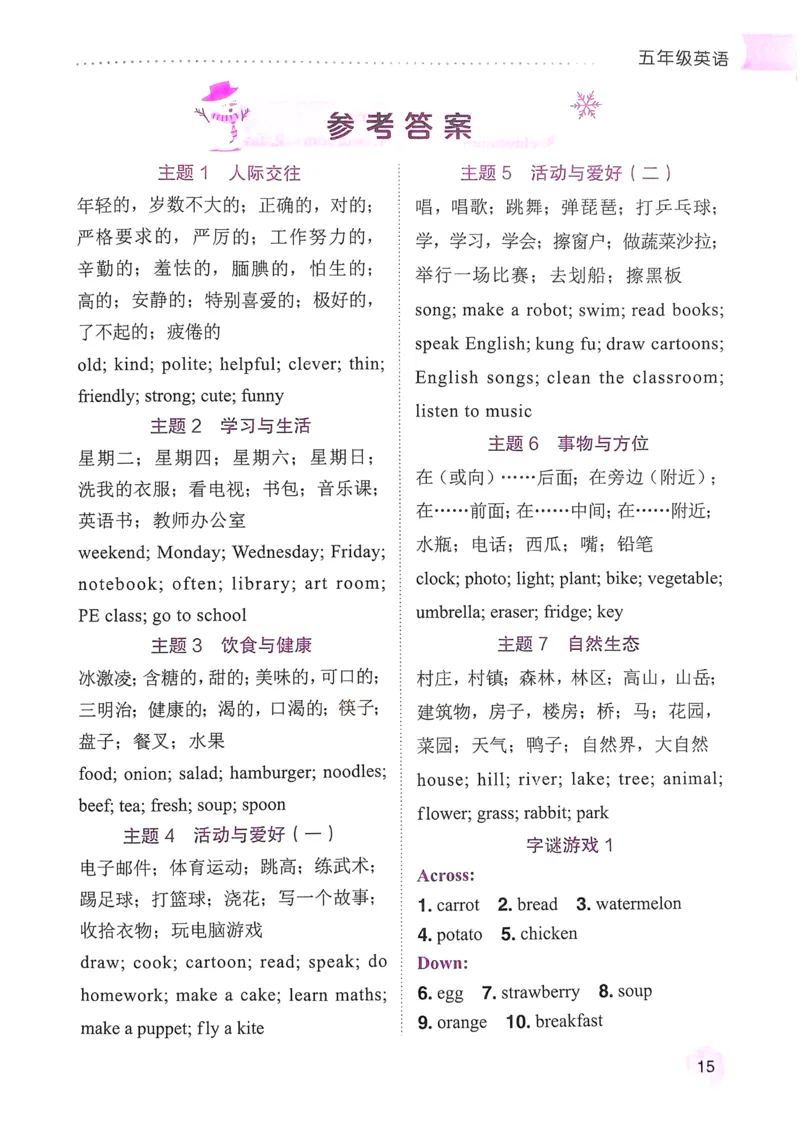 《寒假词汇打卡》（5年级）_26春四年级上下册人教版_四上英语合集人教版PEP英语四年级上册新教材（教学视频+课件+动画+音频+练习+教案）_17练习资料_《寒假词汇打卡》25春