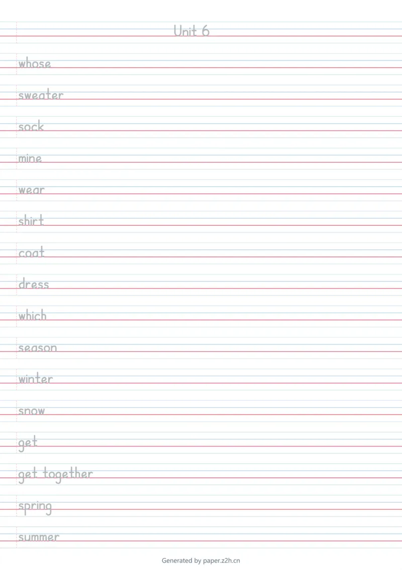 U6棒棒体字帖_26春四年级上下册人教版_四上英语合集人教版PEP英语四年级上册新教材（教学视频+课件+动画+音频+练习+教案）_06单词字帖3套_word版
