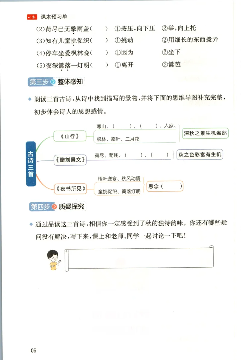一本三年级上册语文高效预习单_26春四年级上下册人教版_四上英语合集人教版PEP英语四年级上册新教材（教学视频+课件+动画+音频+练习+教案）_17练习资料_《预习卡》_1-6上册