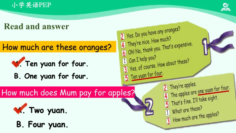 Recycle2PartB课件_26春四年级上下册人教版_四上英语合集人教版PEP英语四年级上册新教材（教学视频+课件+动画+音频+练习+教案）_19同步教案课件_人教pep3_4年级下册_PDF课件