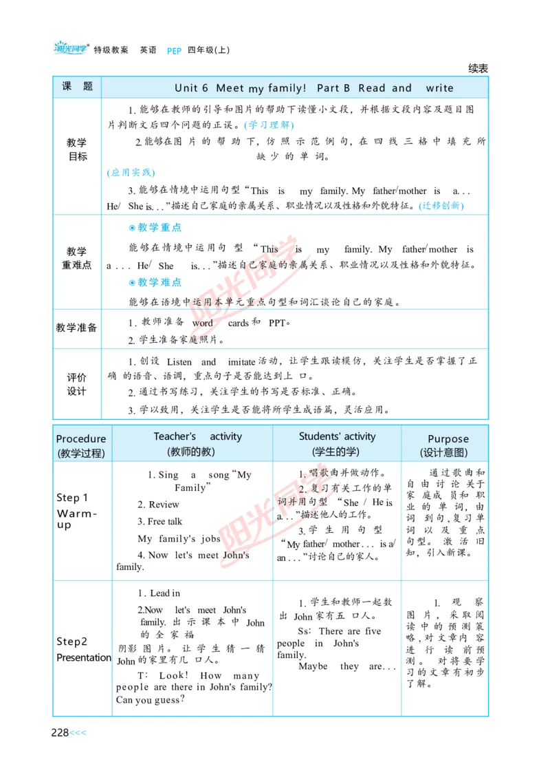 Unit6_26春四年级上下册人教版_四上英语合集人教版PEP英语四年级上册新教材（教学视频+课件+动画+音频+练习+教案）_19同步教案课件_人教pep3_小学英语PEP单独教案（3-6年级上下册）