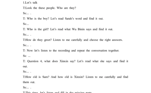 Unit6第1课时PartALet'stalk＆Chooseandrole-play_26春四年级上下册人教版_四上英语合集人教版PEP英语四年级上册新教材（教学视频+课件+动画+音频+练习+教案）_19同步教案课件_人教pep3