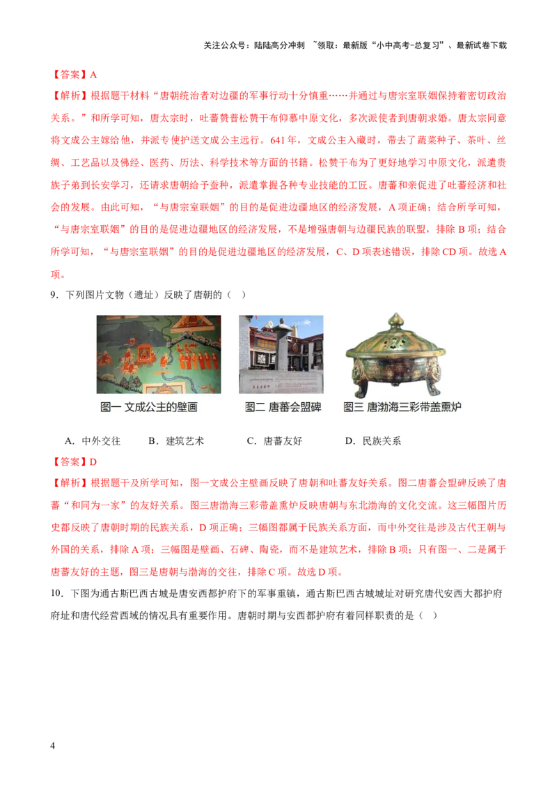 专题04华夏熔炉：中国古代民族交融与对外交流的交响史诗（测试）（解析版）_02中考总复习（2026版更新中）_06-历史-中考总复习_2025年中考复习资料_2025中考二轮课件ppt+讲义+练习历史