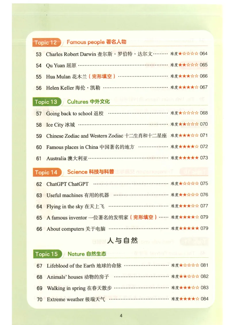 六年级25版《一本小学英语阅读训练100篇》（第8版）_26春四年级上下册人教版_四上英语合集人教版PEP英语四年级上册新教材（教学视频+课件+动画+音频+练习+教案）_17练习资料