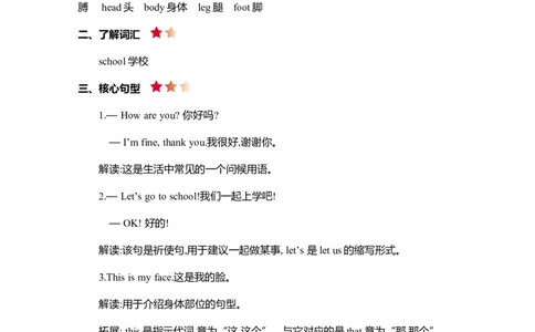 Unit3知识清单_26春四年级上下册人教版_四上英语合集人教版PEP英语四年级上册新教材（教学视频+课件+动画+音频+练习+教案）_19同步教案课件_人教pep3_3-6年级上册_Unit3Lookatme!