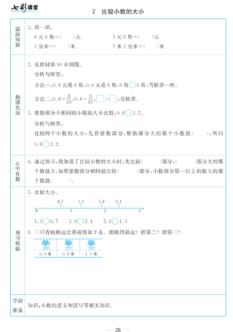 三年级下册数学苏教版预习卡_26春四年级上下册人教版_四上英语合集人教版PEP英语四年级上册新教材（教学视频+课件+动画+音频+练习+教案）_17练习资料_《预习卡》_小学数学苏教版