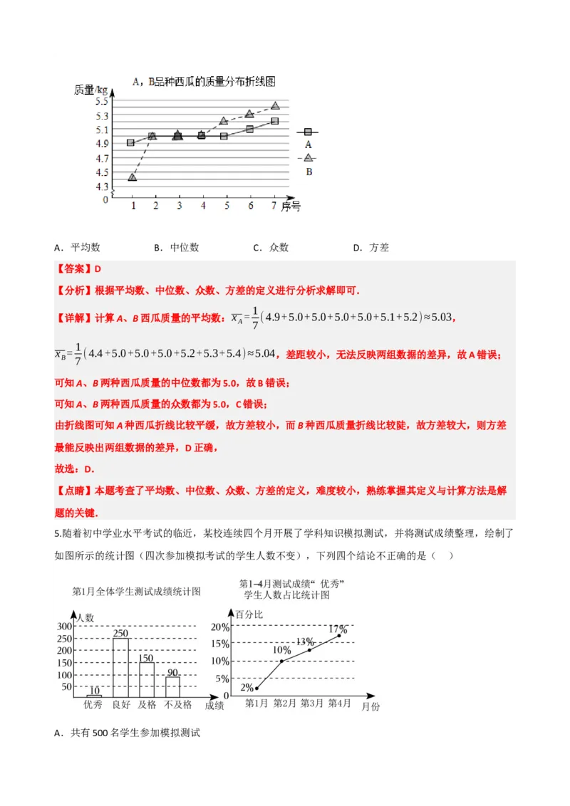 专题33统计（解析版）_中考数学一轮复习word_解析版