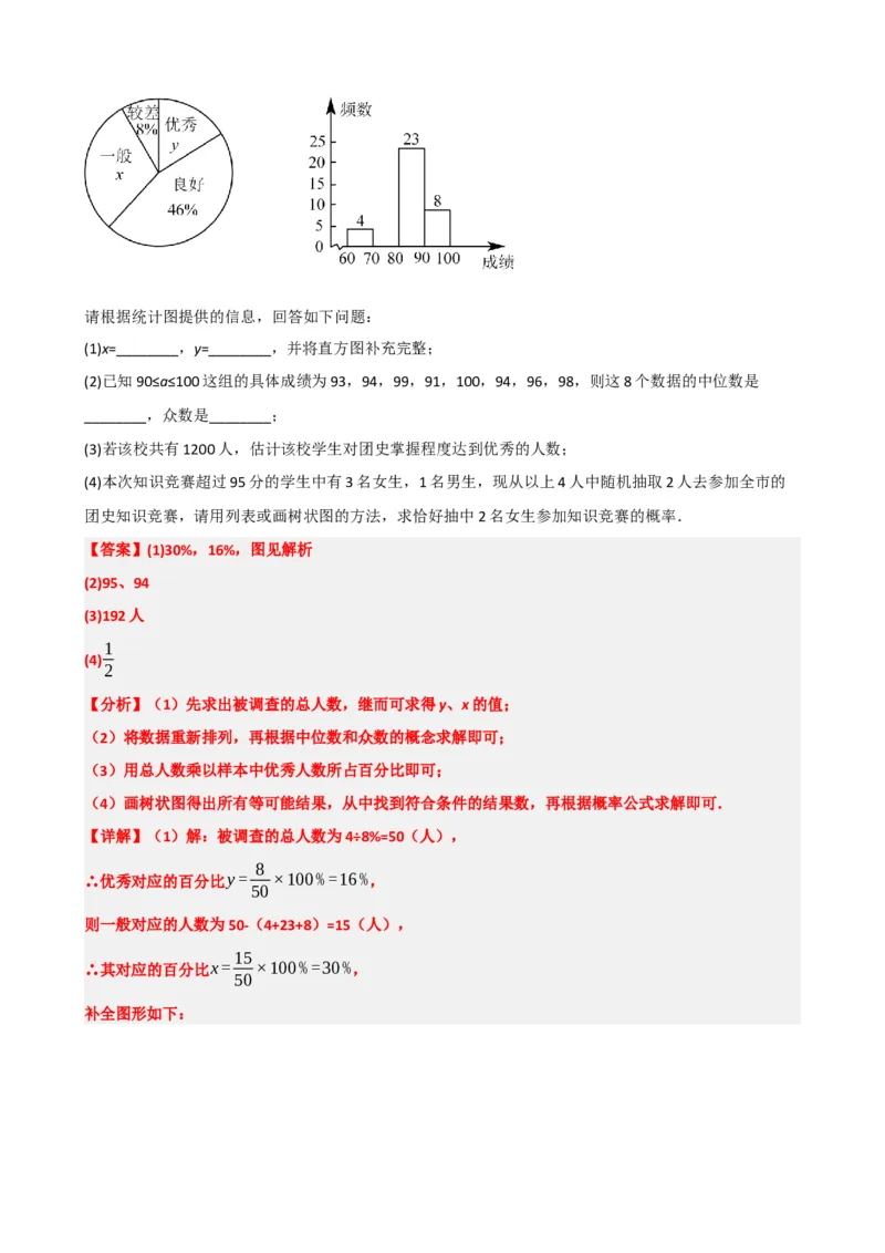 专题33统计（解析版）_中考数学一轮复习word_解析版