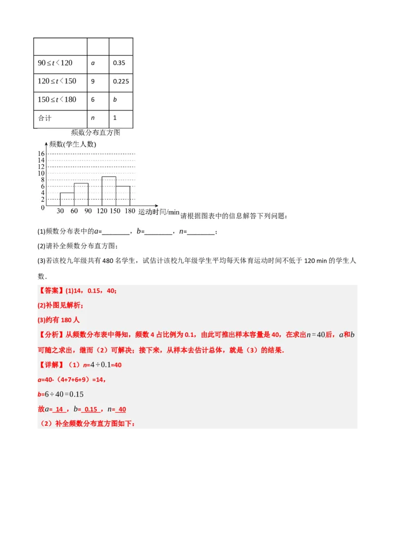 专题33统计（解析版）_中考数学一轮复习word_解析版