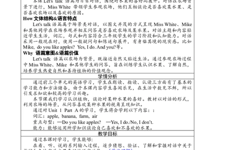 Unit4第一课时PartALet'stalk&Askandanswer_26春四年级上下册人教版_四上英语合集人教版PEP英语四年级上册新教材（教学视频+课件+动画+音频+练习+教案）_19同步教案课件_人教pep3