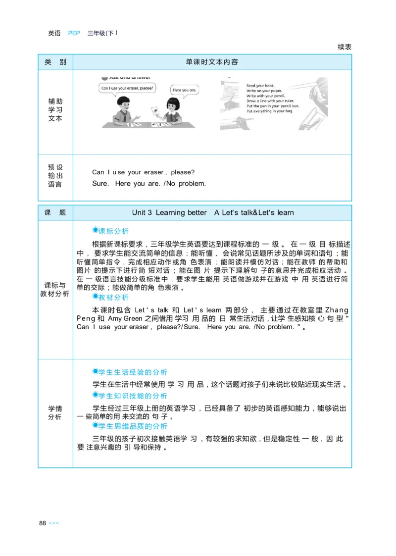 Unit3Learningbetter_26春四年级上下册人教版_四上英语合集人教版PEP英语四年级上册新教材（教学视频+课件+动画+音频+练习+教案）_19同步教案课件_人教pep3_3-6下册_3年级下册