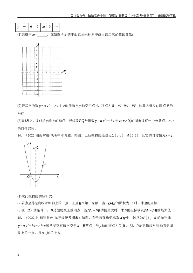 ❤重难点03二次函数中的线段、周长与面积的最值问题及定值问题（原卷版）_02中考总复习（2026版更新中）_02-数学-中考总复习_2024年中考复习资料_一轮复习资料_重难点突破