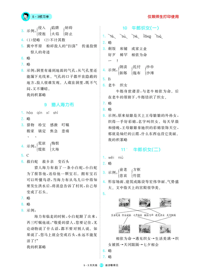 53预习单小学语文5年级上册_26春四年级上下册人教版_四上英语合集人教版PEP英语四年级上册新教材（教学视频+课件+动画+音频+练习+教案）_17练习资料_小学英语（预习复习资料大礼包）