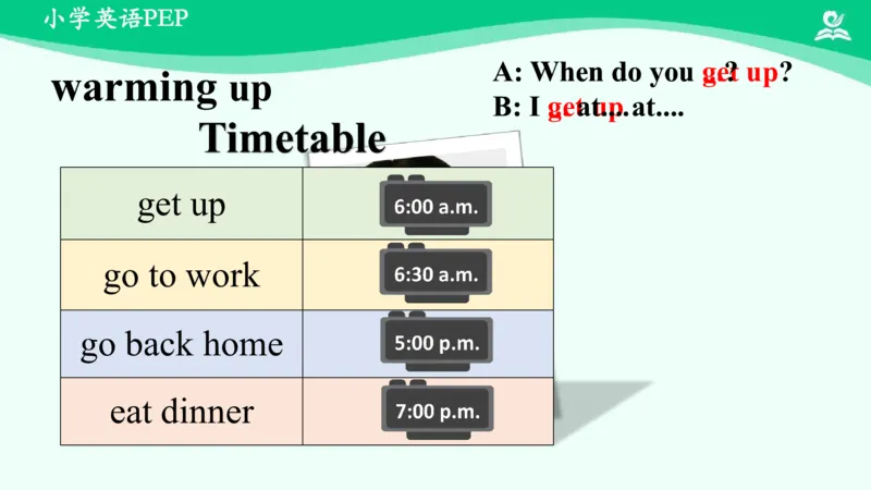 Unit1Myday-PartA课件_26春四年级上下册人教版_四上英语合集人教版PEP英语四年级上册新教材（教学视频+课件+动画+音频+练习+教案）_19同步教案课件_人教pep3_5年级下册_PDF课件