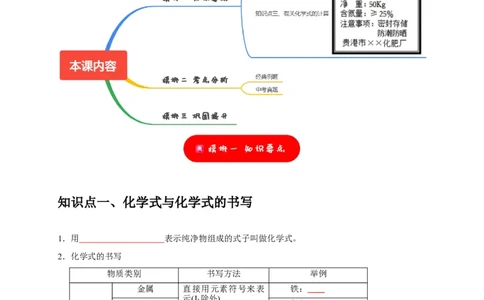 专题03化学式与化合价（原卷版）_02中考总复习（2026版更新中）_05-化学-中考总复习_2024年中考复习资料_一轮复习资料_完2024年中考化学复习考点一遍过（全国通用）
