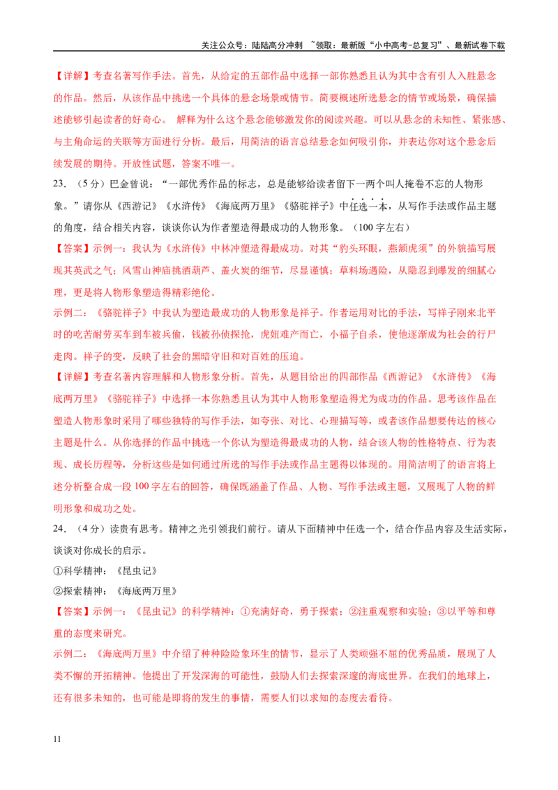 专题04《海底两万里》-2025年中考语文名著导读分层闯关训练（解析版）_02中考总复习（2026版更新中）_01-语文-中考总复习_2025年中考资料_2025年中考语文名著导读分层闯关训练