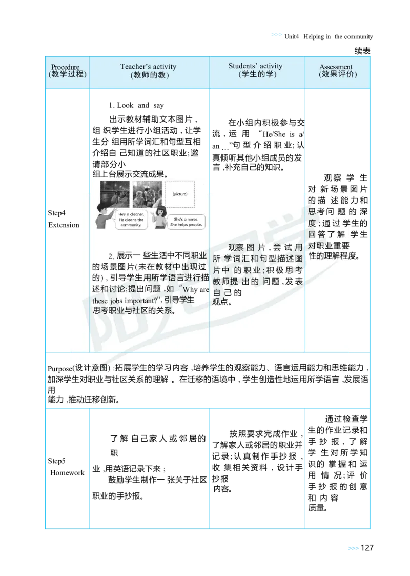 Unit4Helpinginthecommunity_26春四年级上下册人教版_四上英语合集人教版PEP英语四年级上册新教材（教学视频+课件+动画+音频+练习+教案）_19同步教案课件_人教pep3_3-6上册