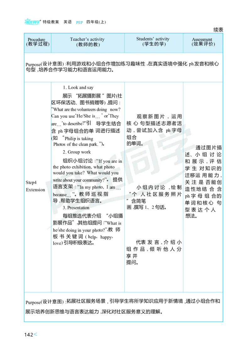 Unit4Helpinginthecommunity_26春四年级上下册人教版_四上英语合集人教版PEP英语四年级上册新教材（教学视频+课件+动画+音频+练习+教案）_19同步教案课件_人教pep3_3-6上册