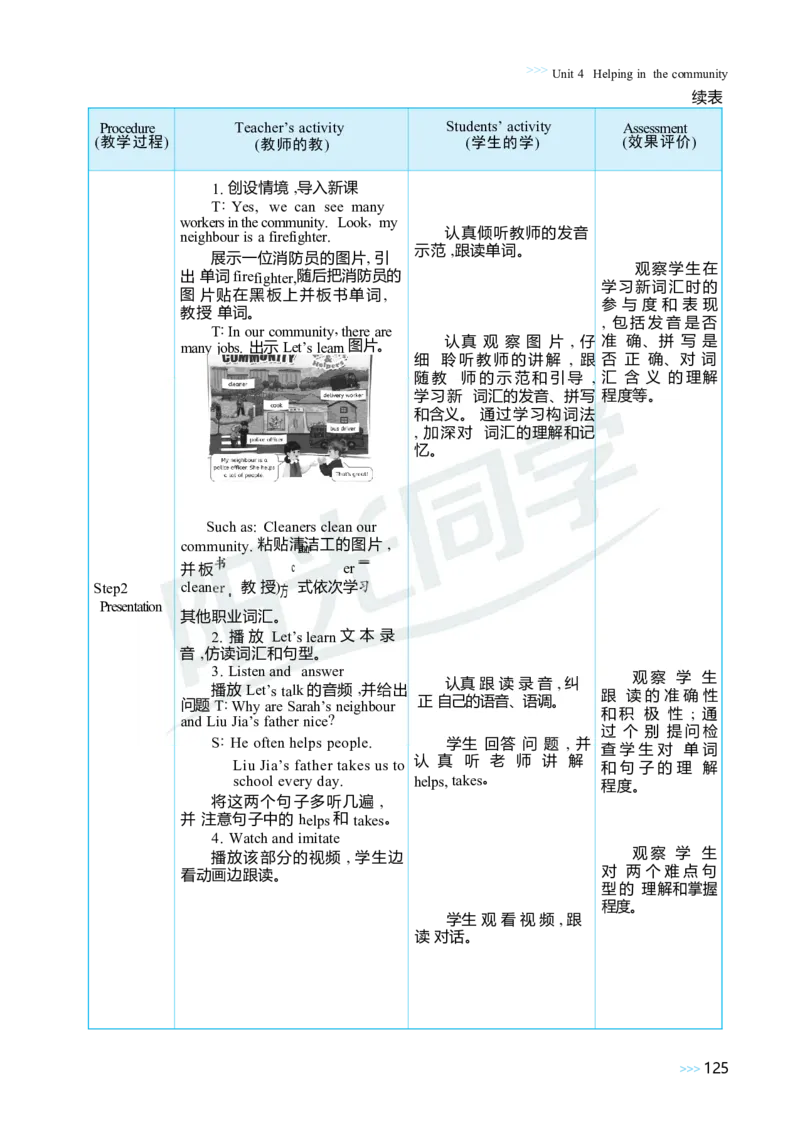 Unit4Helpinginthecommunity_26春四年级上下册人教版_四上英语合集人教版PEP英语四年级上册新教材（教学视频+课件+动画+音频+练习+教案）_19同步教案课件_人教pep3_3-6上册