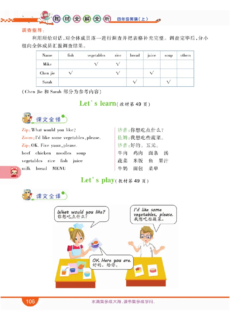 人教版英语四年级上册教材全解全析_26春四年级上下册人教版_四上英语合集人教版PEP英语四年级上册新教材（教学视频+课件+动画+音频+练习+教案）_17练习资料_《教材全解》