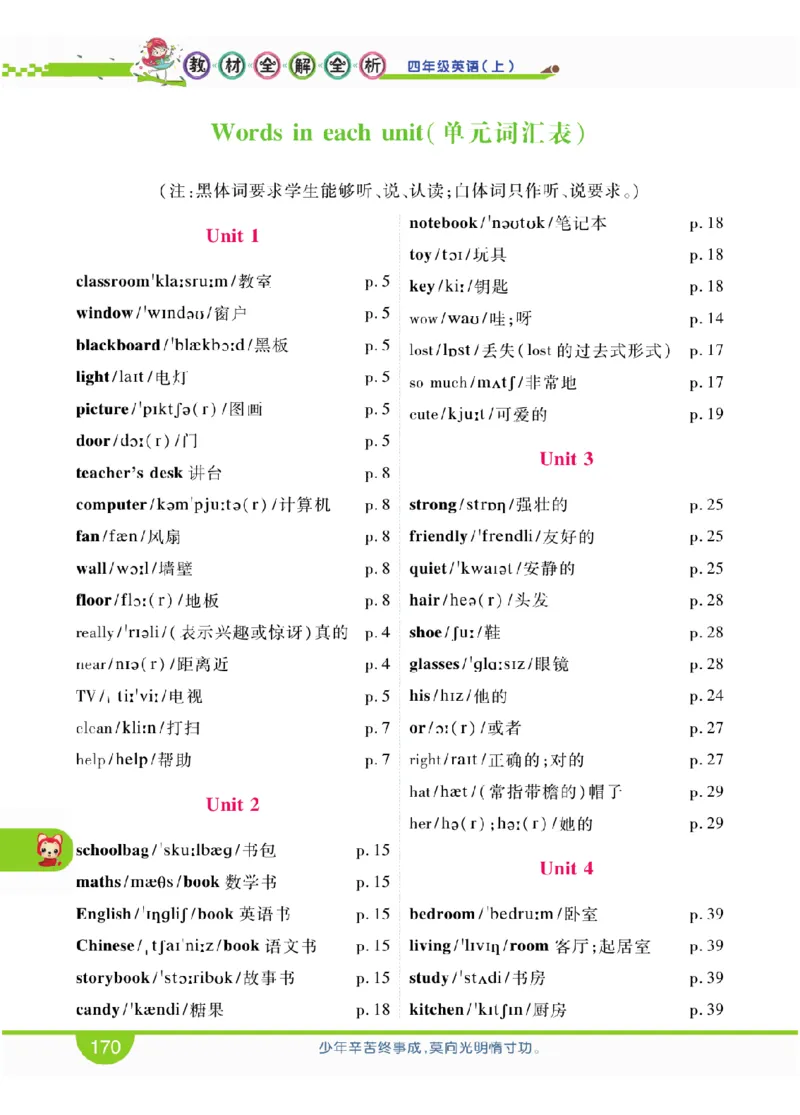 人教版英语四年级上册教材全解全析_26春四年级上下册人教版_四上英语合集人教版PEP英语四年级上册新教材（教学视频+课件+动画+音频+练习+教案）_17练习资料_《教材全解》