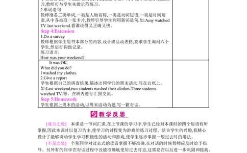 Unit2Lastweekend_26春四年级上下册人教版_四上英语合集人教版PEP英语四年级上册新教材（教学视频+课件+动画+音频+练习+教案）_19同步教案课件_人教pep3_3-6下册_《梓耕教育教案》