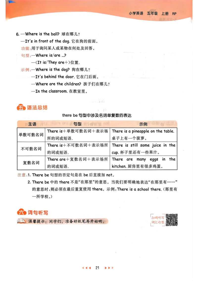 五年级英语上册人教PEP版24秋《53天天练》知识清单_26春四年级上下册人教版_四上英语合集人教版PEP英语四年级上册新教材（教学视频+课件+动画+音频+练习+教案）_17练习资料