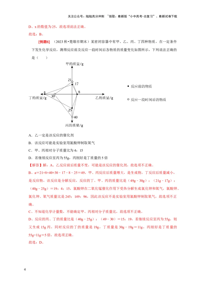 专题01质量守恒定律的应用（解析版）_02中考总复习（2026版更新中）_05-化学-中考总复习_2024年中考复习资料_二轮复习资料_2024年中考化学二轮专项复习核心考点讲解与必刷题型