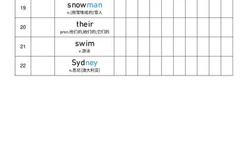 U5艾宾浩斯记忆表_26春四年级上下册人教版_四上英语合集人教版PEP英语四年级上册新教材（教学视频+课件+动画+音频+练习+教案）_05单词背诵默写8套（word+pdf）