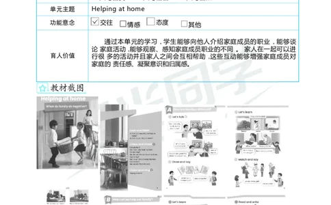 Unit1Helpingathome_26春四年级上下册人教版_四上英语合集人教版PEP英语四年级上册新教材（教学视频+课件+动画+音频+练习+教案）_19同步教案课件_人教pep3_3-6上册_4年级上册（25秋）