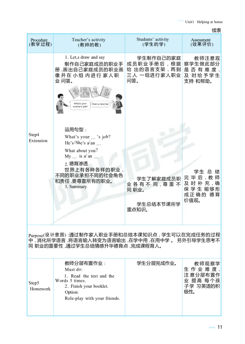 Unit1Helpingathome_26春四年级上下册人教版_四上英语合集人教版PEP英语四年级上册新教材（教学视频+课件+动画+音频+练习+教案）_19同步教案课件_人教pep3_3-6上册_4年级上册（25秋）