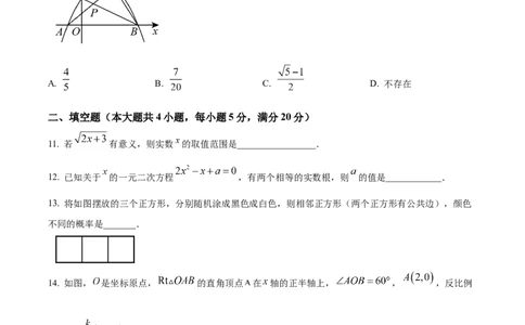 精品解析：安徽省合肥市新站高新技术产业开发区2025年九年级中考数学一模试题（原卷版）_2025年安徽省中考模拟试卷数学_2025年安徽数学一模卷62份