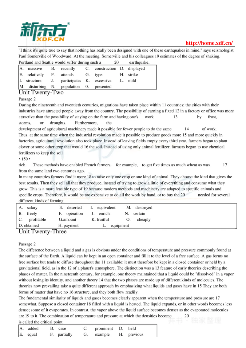 大学英语四级考试15选10专项训练_大学英语四六级_赠送_四六级作文模板+单词_阅读