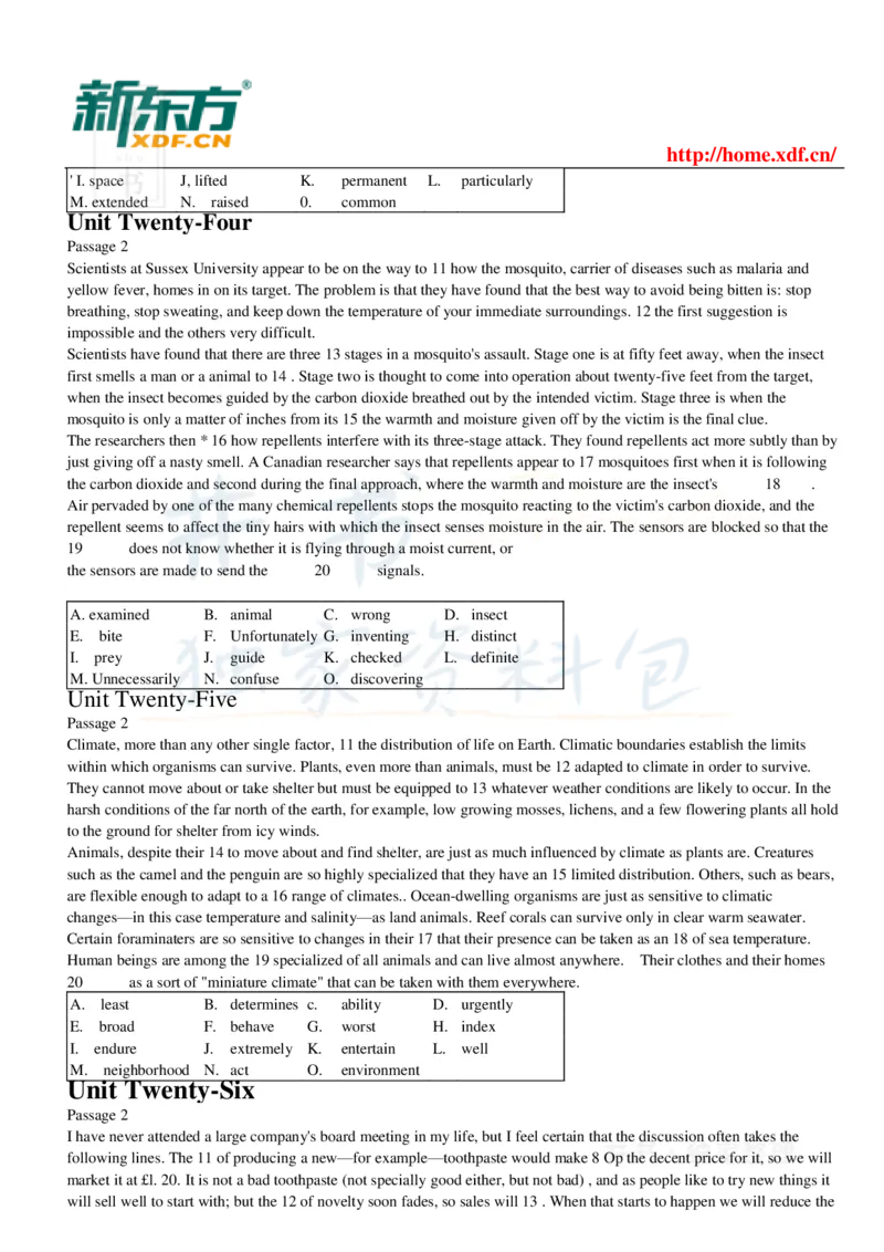 大学英语四级考试15选10专项训练_大学英语四六级_赠送_四六级作文模板+单词_阅读