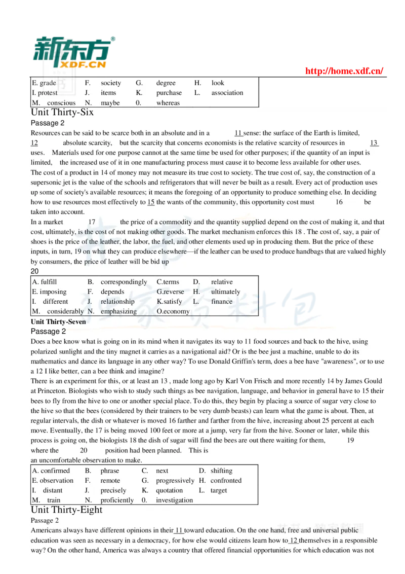 大学英语四级考试15选10专项训练_大学英语四六级_赠送_四六级作文模板+单词_阅读