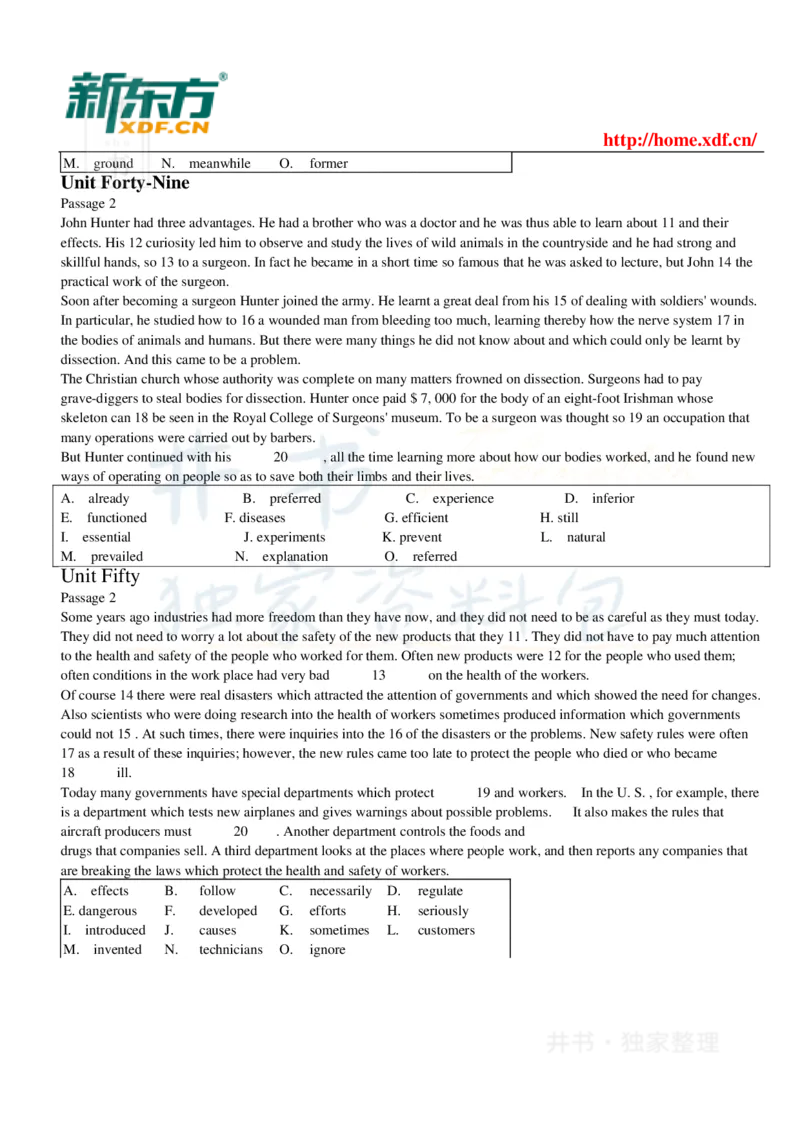 大学英语四级考试15选10专项训练_大学英语四六级_赠送_四六级作文模板+单词_阅读
