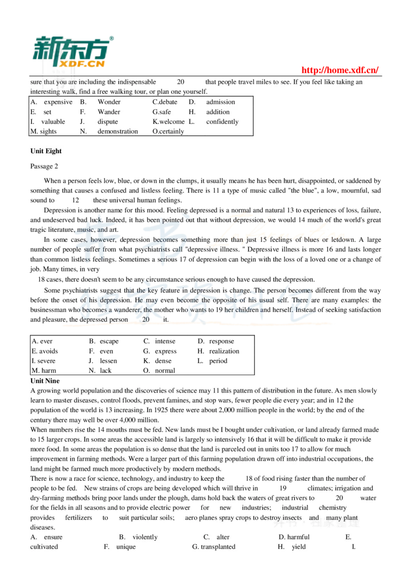 大学英语四级考试15选10专项训练_大学英语四六级_赠送_四六级作文模板+单词_阅读