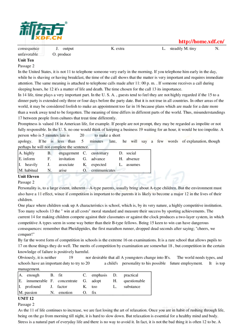 大学英语四级考试15选10专项训练_大学英语四六级_赠送_四六级作文模板+单词_阅读