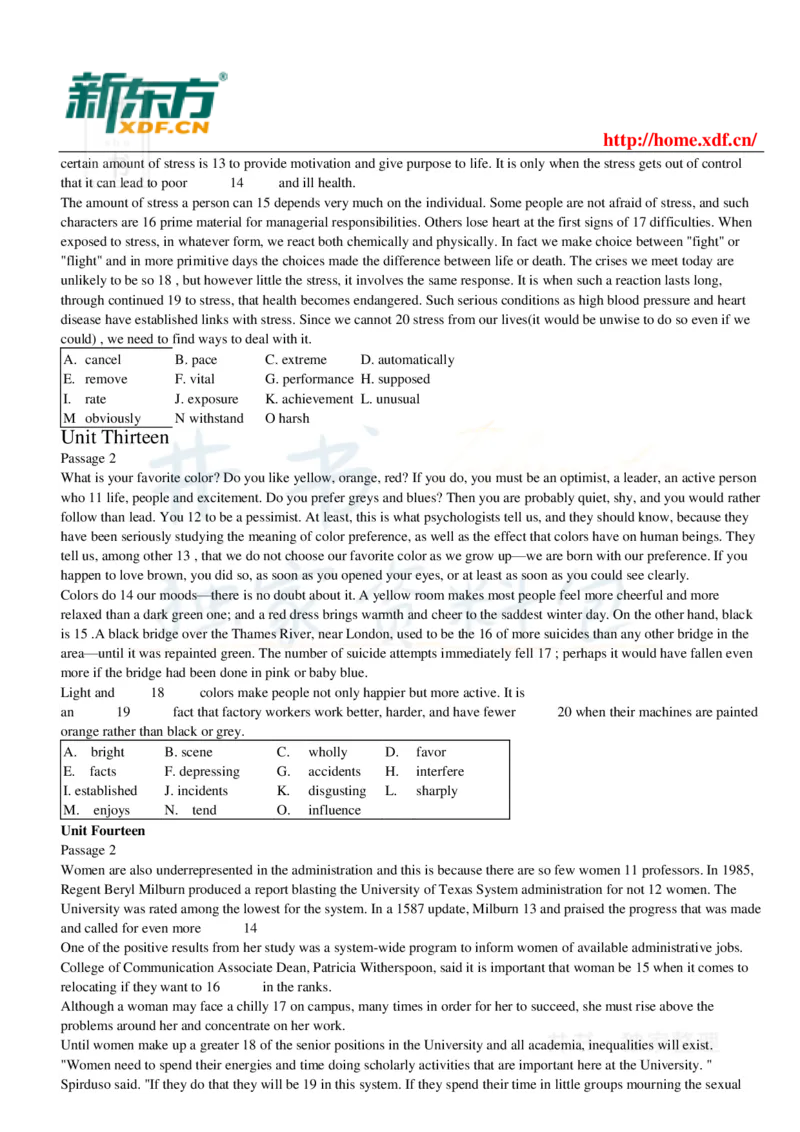 大学英语四级考试15选10专项训练_大学英语四六级_赠送_四六级作文模板+单词_阅读