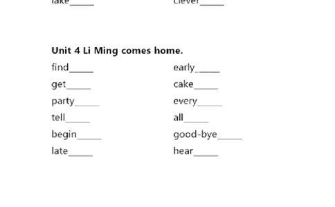 冀教三起六年级下册单词默写表_26春四年级上下册人教版_四上英语合集人教版PEP英语四年级上册新教材（教学视频+课件+动画+音频+练习+教案）_17练习资料_《小学英语单词默写表》