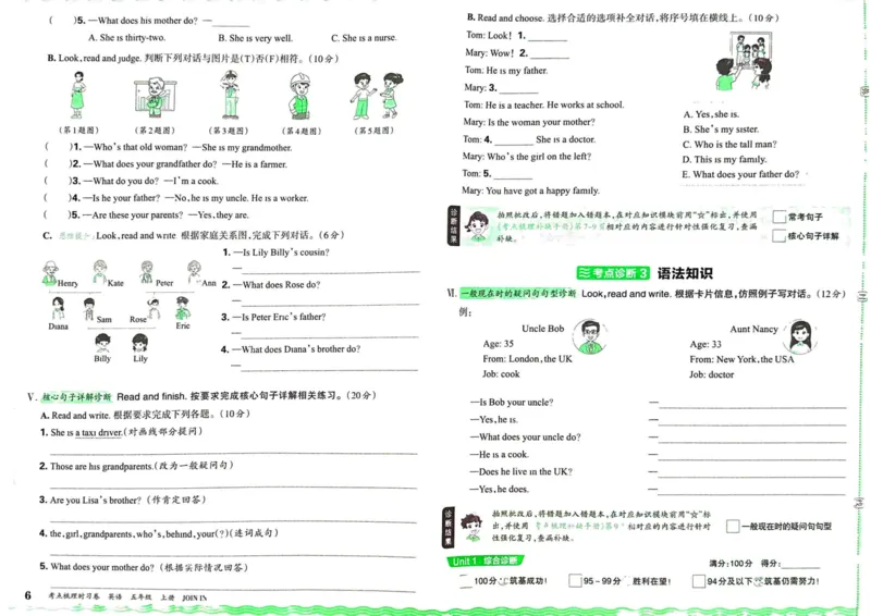 剑桥版英语五年级上册《考点梳理时习卷》（24秋）_26春四年级上下册人教版_四上英语合集人教版PEP英语四年级上册新教材（教学视频+课件+动画+音频+练习+教案）_17练习资料