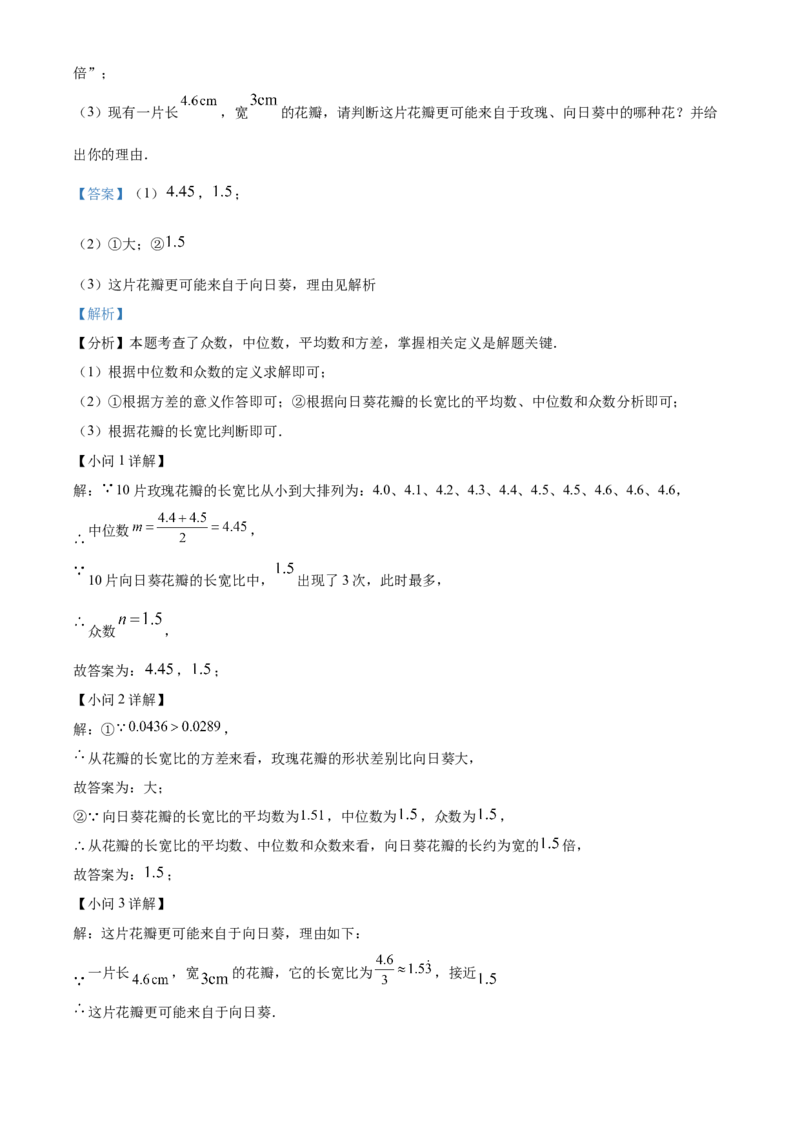精品解析：2025年安徽省宣城市九年级数学二模试卷（解析版）_2025年安徽省中考模拟试卷数学_2025年安徽数学二模卷61份_精品解析：2025年安徽省宣城市九年级数学二模试卷