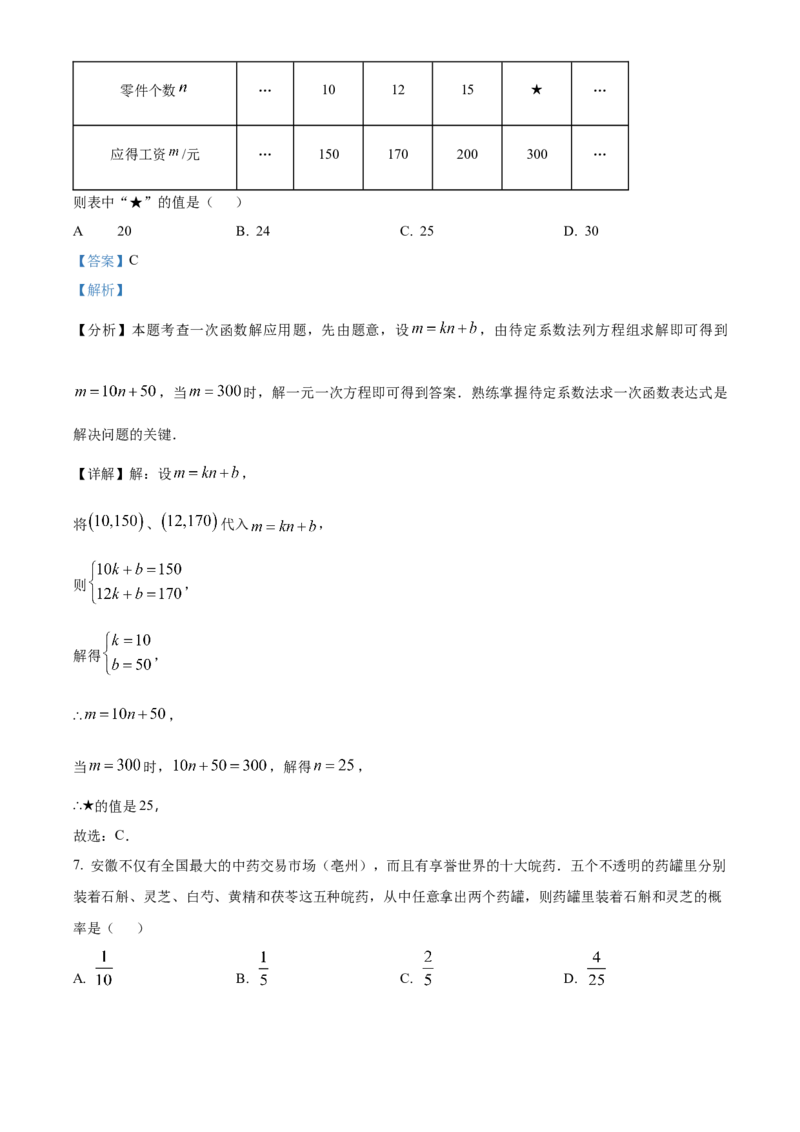 精品解析：2025年安徽省淮南市部分学校中考三模数学试卷（解析版）_2025年安徽省中考模拟试卷数学_2025年安徽数学三模卷68份